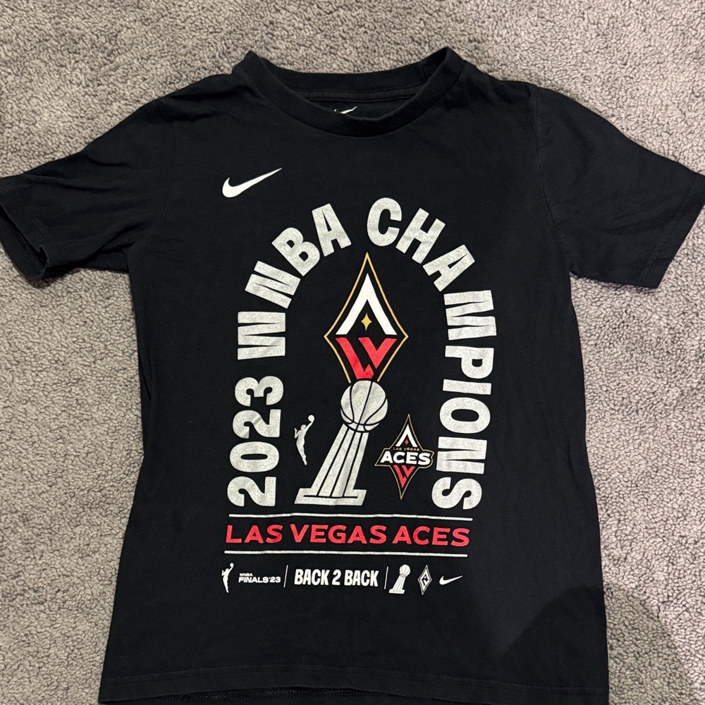 Nike Kids Black 2023 WNBA Champions Tee Las Vegas Aces